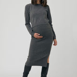 Dani Charcoal Knit Maternity Skirt | Ripe | CARRY | Toronto Canada