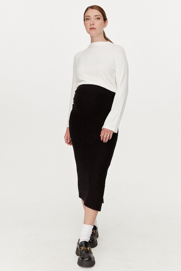 Butter-Soft White Mock Neck Maternity Sweater | CARRY | Maternity Store | Toronto Canada
