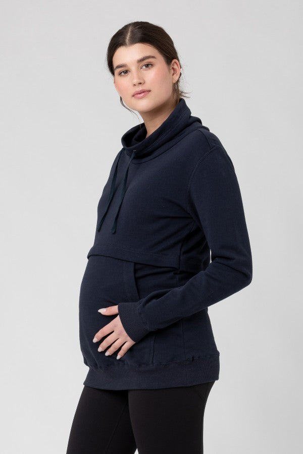 Joey Navy Maternity & Nursing Sweatshirt, Ripe Maternity