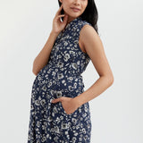 Robin Nursing Dress | Navy Floral | CARRY | Maternity Dresses Canada