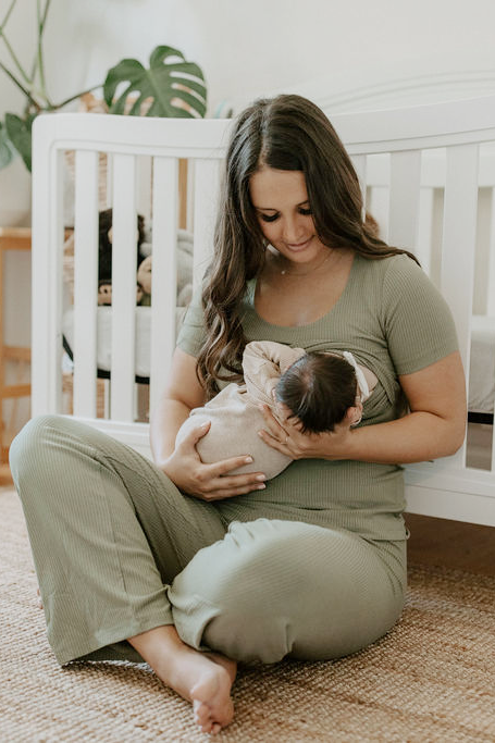 Soft Essential Bamboo Rib Nursing Lounge Set CARRY Maternity