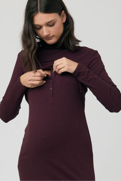 Ruby Rib Maternity & Nursing Dress | Ripe | CARRY | Toronto Canada