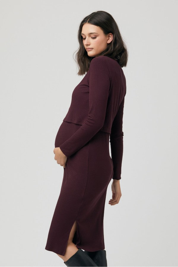 Ruby Rib Maternity & Nursing Dress | Ripe | CARRY | Toronto Canada