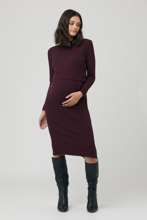 Ruby Rib Maternity & Nursing Dress | Ripe | CARRY | Toronto Canada