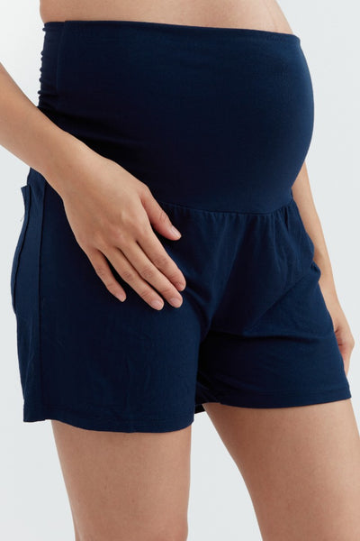 Soft Essential Bamboo Knit Short | Navy | CARRY Maternity | Maternity Shorts Canada