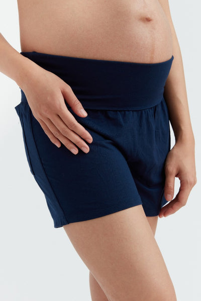 Soft Essential Bamboo Knit Short | Navy | CARRY Maternity | Maternity Shorts Canada