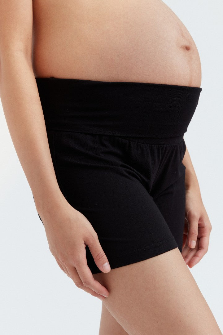 Soft Essential Bamboo Knit Short | Black | CARRY Maternity | Maternity Shorts Canada