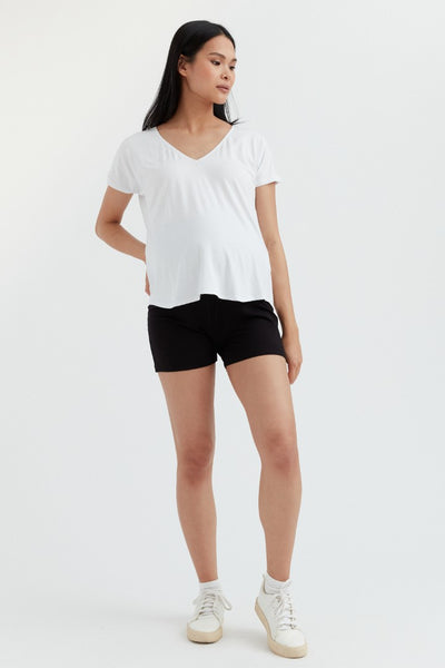 Soft Essential Bamboo Knit Short | Black | CARRY Maternity | Maternity Shorts Canada