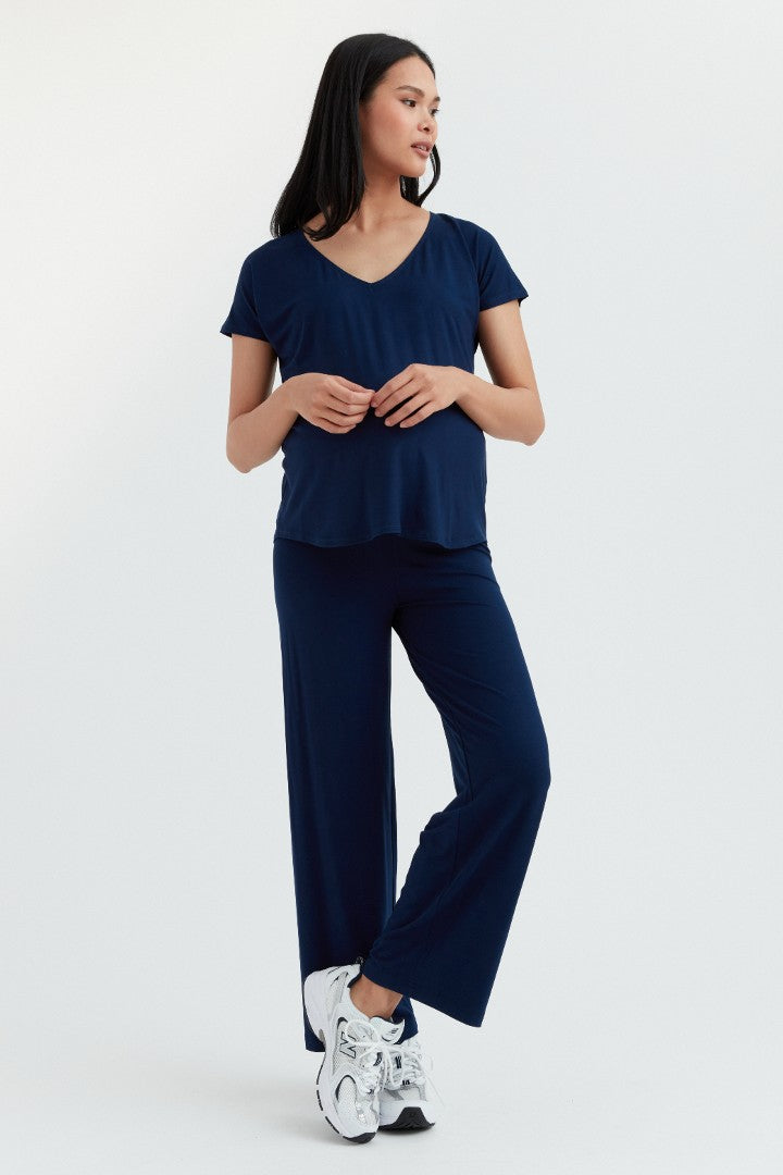 Next navy outlet wide leg trousers