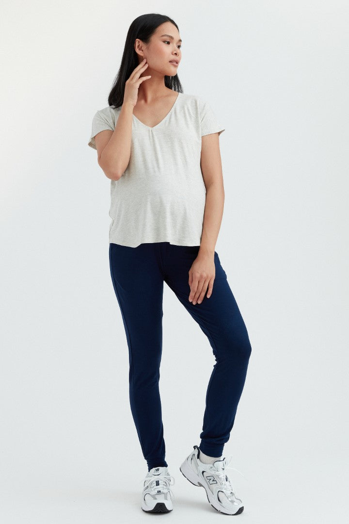 Soft Essential Bamboo Tee | Grey Mix | CARRY Maternity | Maternity Tops Canada