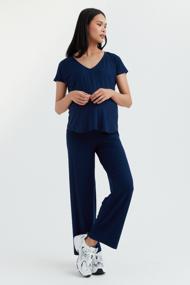 Soft Essential Bamboo Tee | Navy | CARRY Maternity | Maternity Tops Canada