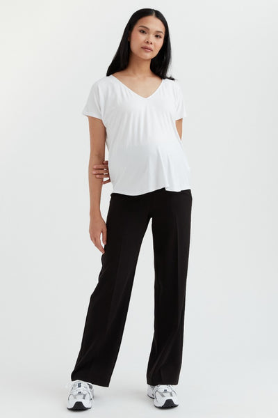 Soft Essential Bamboo Tee | White | Maternity Tops Canada