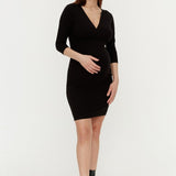 Soft Organic Bamboo Rib Dress - Black | CARRY | Maternity Store Toronto Canada