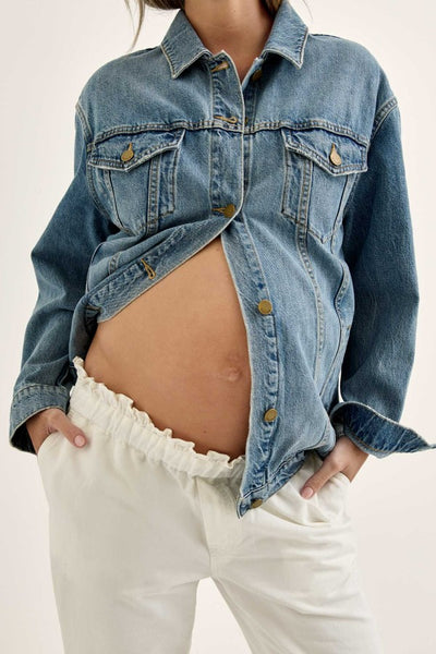 The Classic Maternity Jean Jacket | HATCH Collection | CARRY | Maternity Store toronto Canada