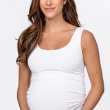 White Bamboo Fitted Tank Top | C'est Moi | Carry Maternity | Toronto Canada